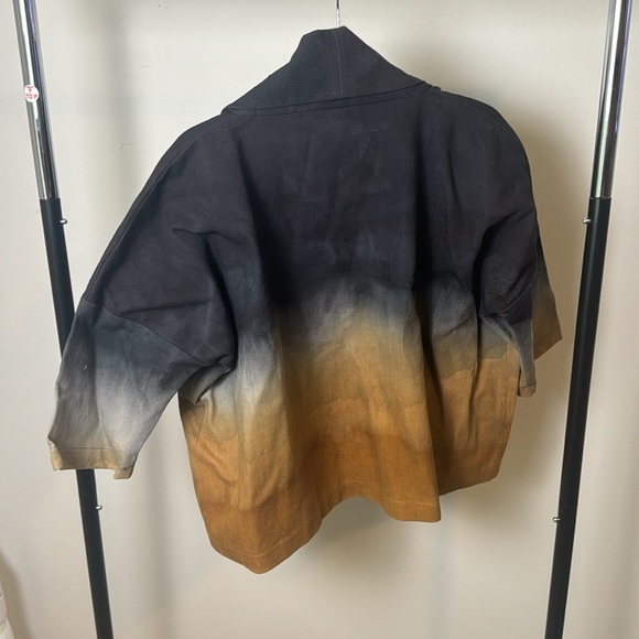 Haori Denim Agnes Kimono Jacket Tie-Dye Watercolor Open Front Jacket Size XXS -2 - Picture 6 of 8